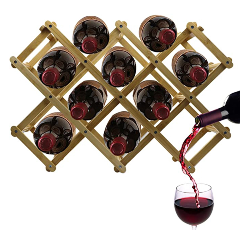 Brand New Foldable Bamboo Wine Rack